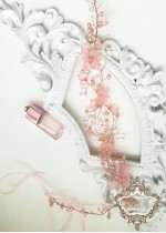 Сватбена диадема за коса в нежен розов цвят - Magnolia Gold Rose by Rosie